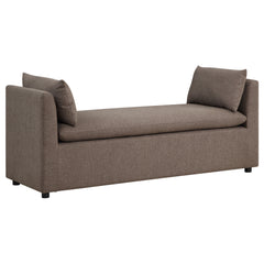 Best Furniture Outlet - Coaster - Robin Upholstered Accent Bench with Armrests Brown - 910280