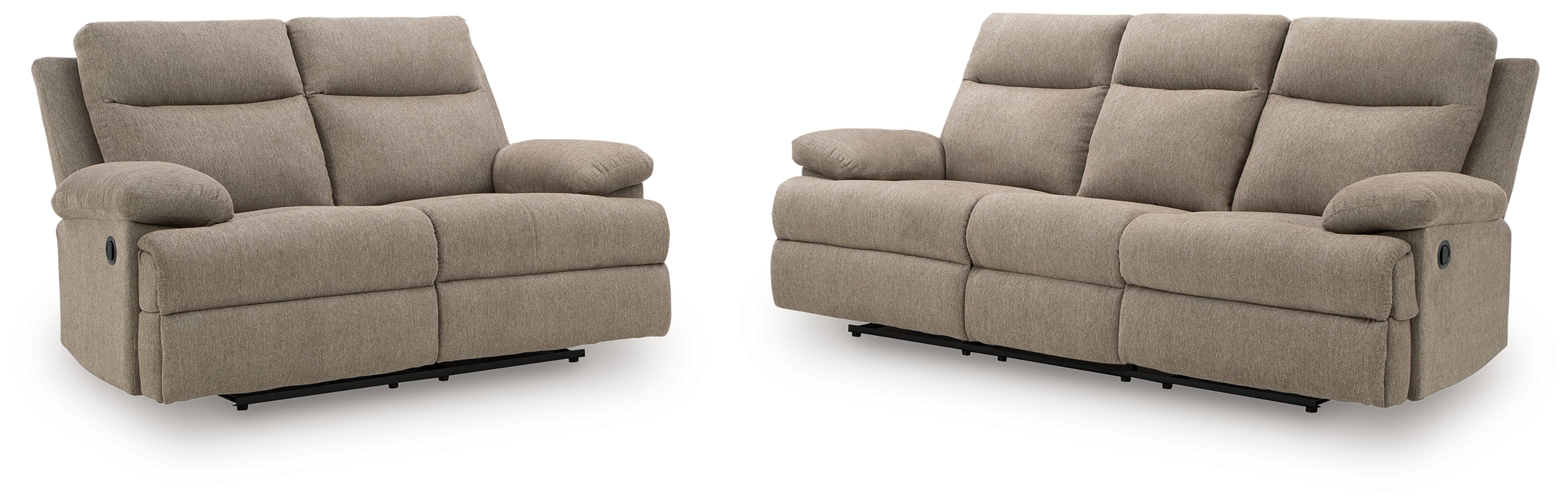 Best Furniture Outlet - Ashley Furniture - Side-Swipe Reclining Sofa and Loveseat - Reclining Sofa and Loveseat / Mocha - PC91405U1