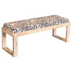 Best Furniture Outlet - Coaster - Aiden Fabric Upholstered Accent Bench Distressed White - 914138