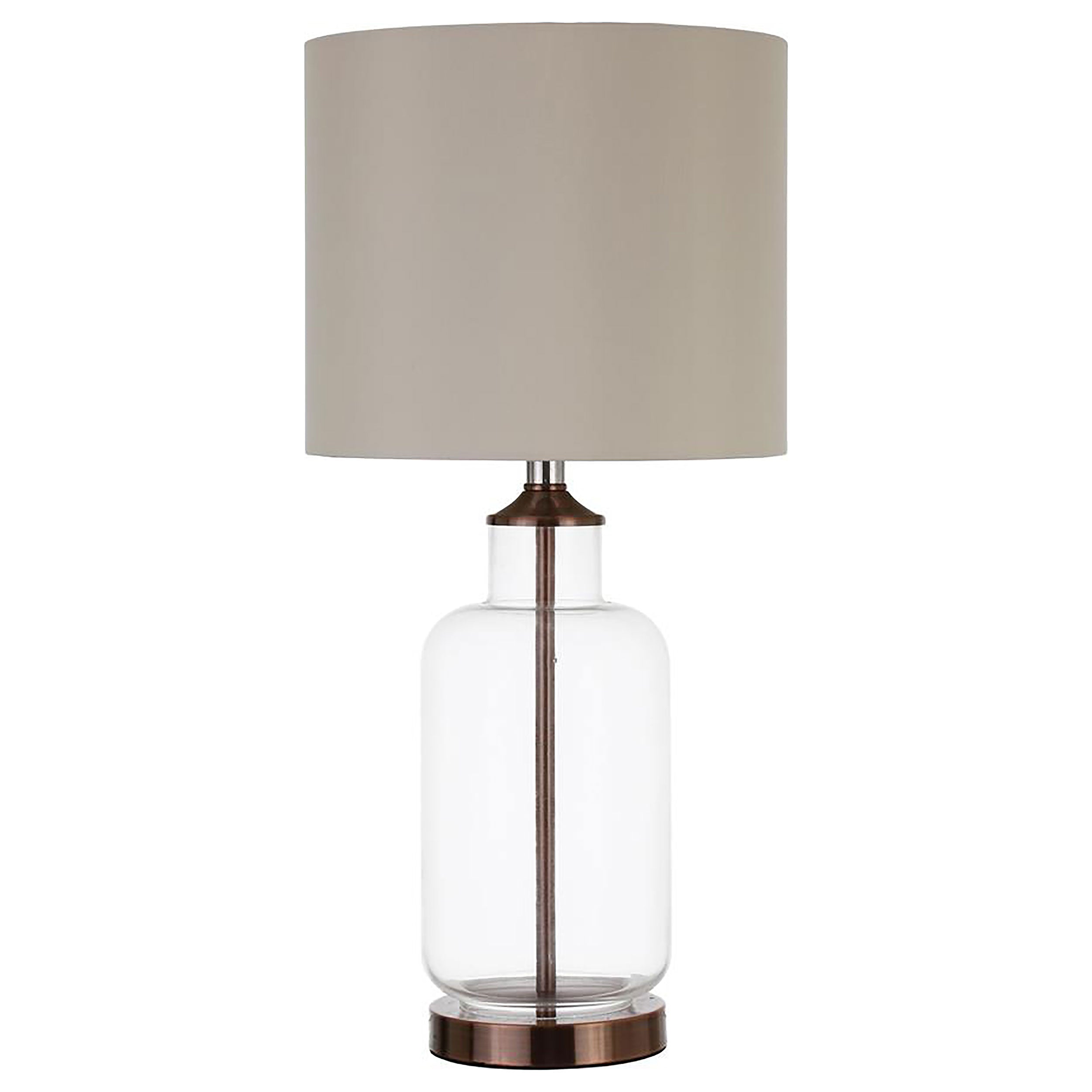 Best Furniture Outlet - Coaster - Aisha 25-inch Drum Shade Glass Table Lamp Antique Brass - 920015