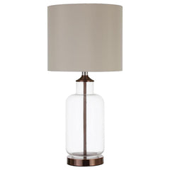 Best Furniture Outlet - Coaster - Aisha 25-inch Drum Shade Glass Table Lamp Antique Brass - 920015