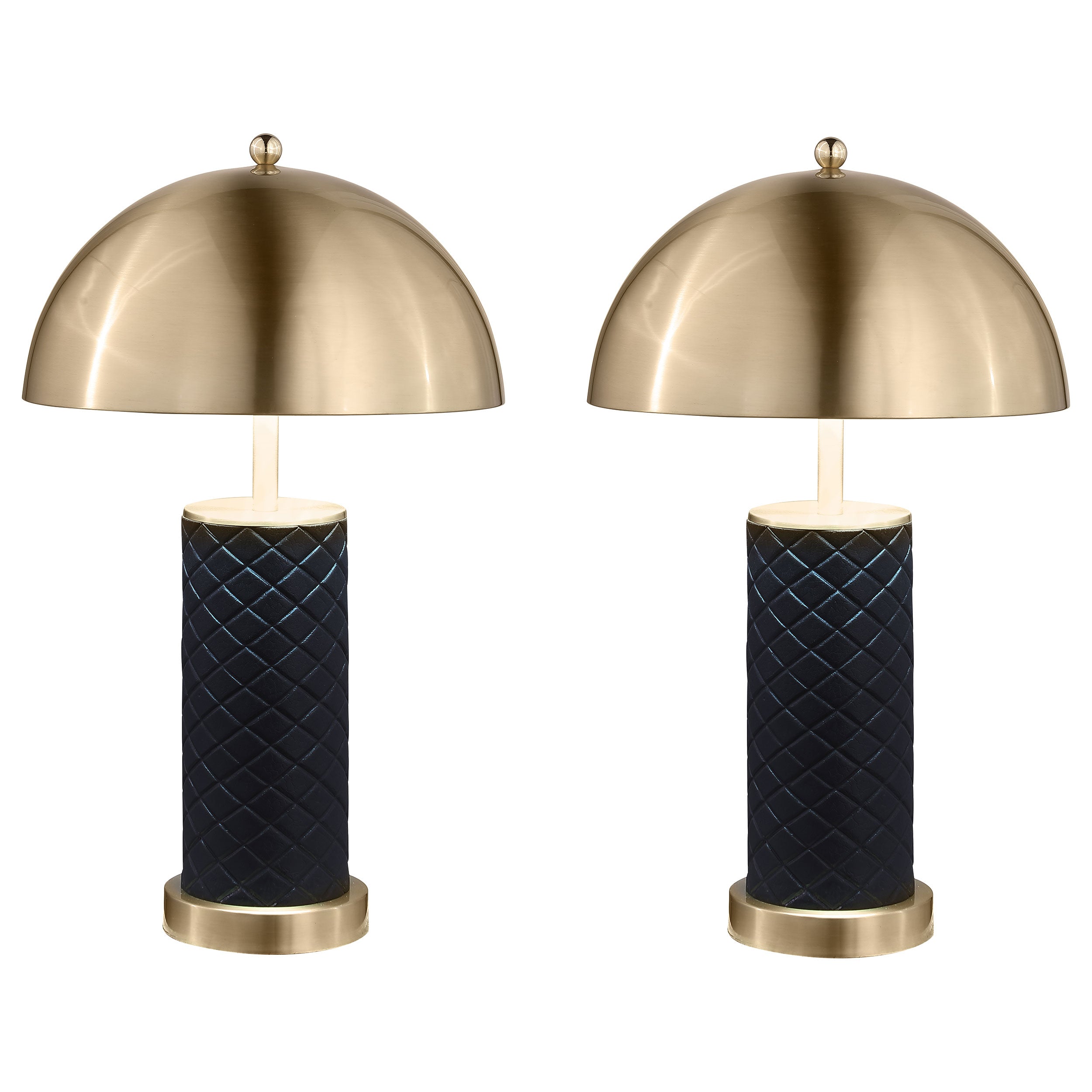 Best Furniture Outlet - Coaster - Ferris 23-inch Dome Quilted Table Lamp Black (Set of 2) - 920228