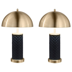 Best Furniture Outlet - Coaster - Ferris 23-inch Dome Quilted Table Lamp Black (Set of 2) - 920228