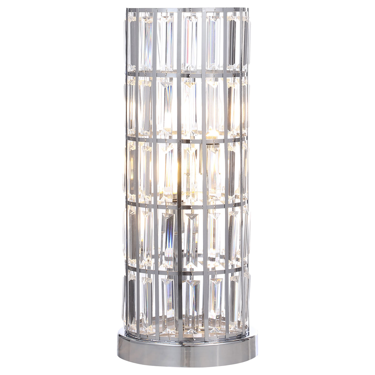 Best Furniture Outlet - Coaster - Wanda 20-inch Crystal Shade Bedside Table Lamp Silver - 920235
