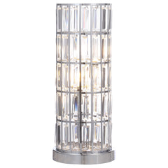 Best Furniture Outlet - Coaster - Wanda 20-inch Crystal Shade Bedside Table Lamp Silver - 920235