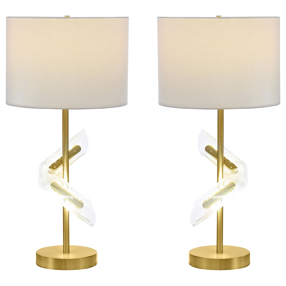 Best Furniture Outlet - Coaster - Kingsley 30-inch Drum Shade Table Lamp Gold (Set of 2) - 920238