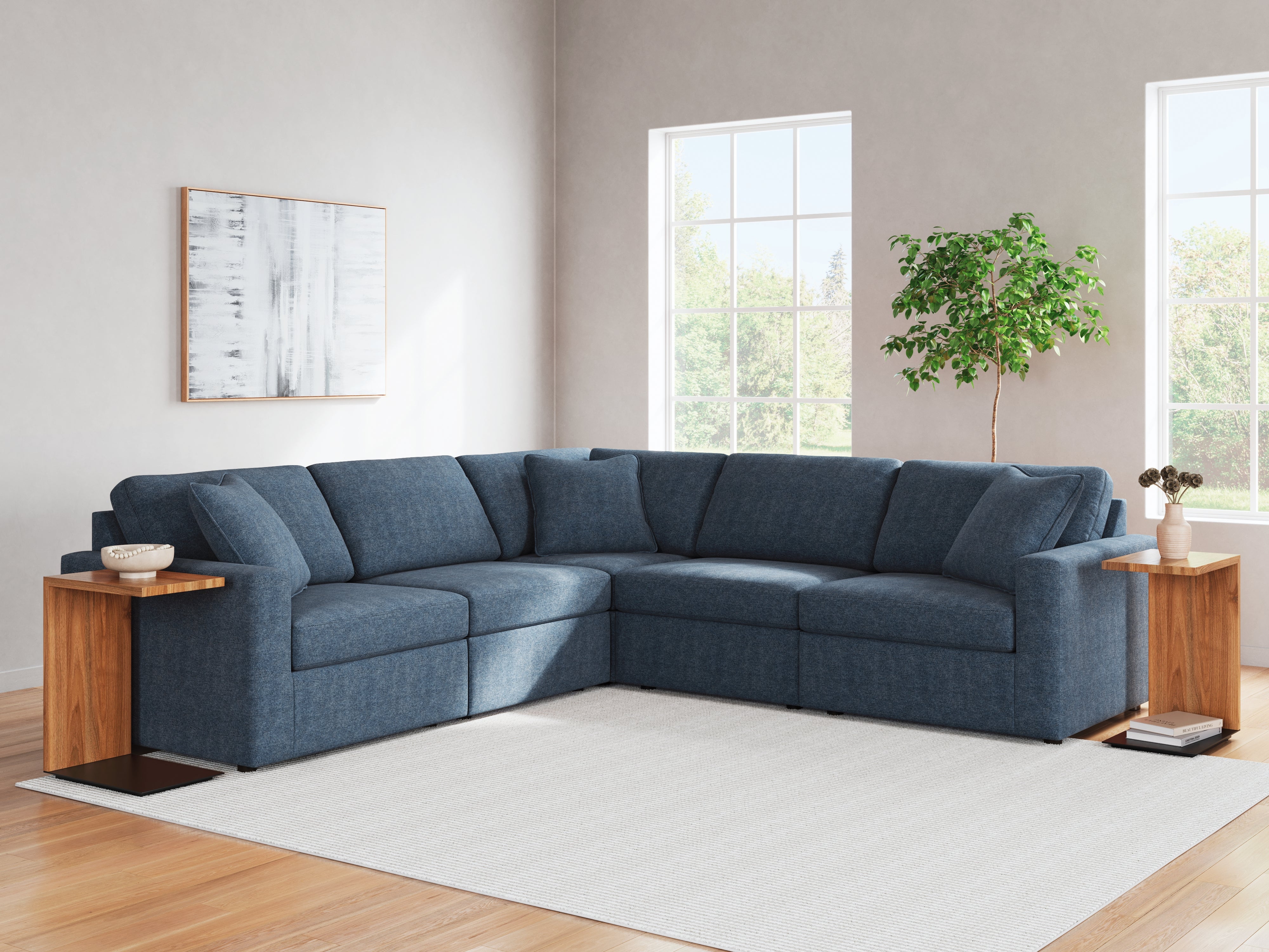 Best Furniture Outlet - Ashley Furniture - Modmax Sectional - RAF 5-Piece Sectional / Ink - 92101S6