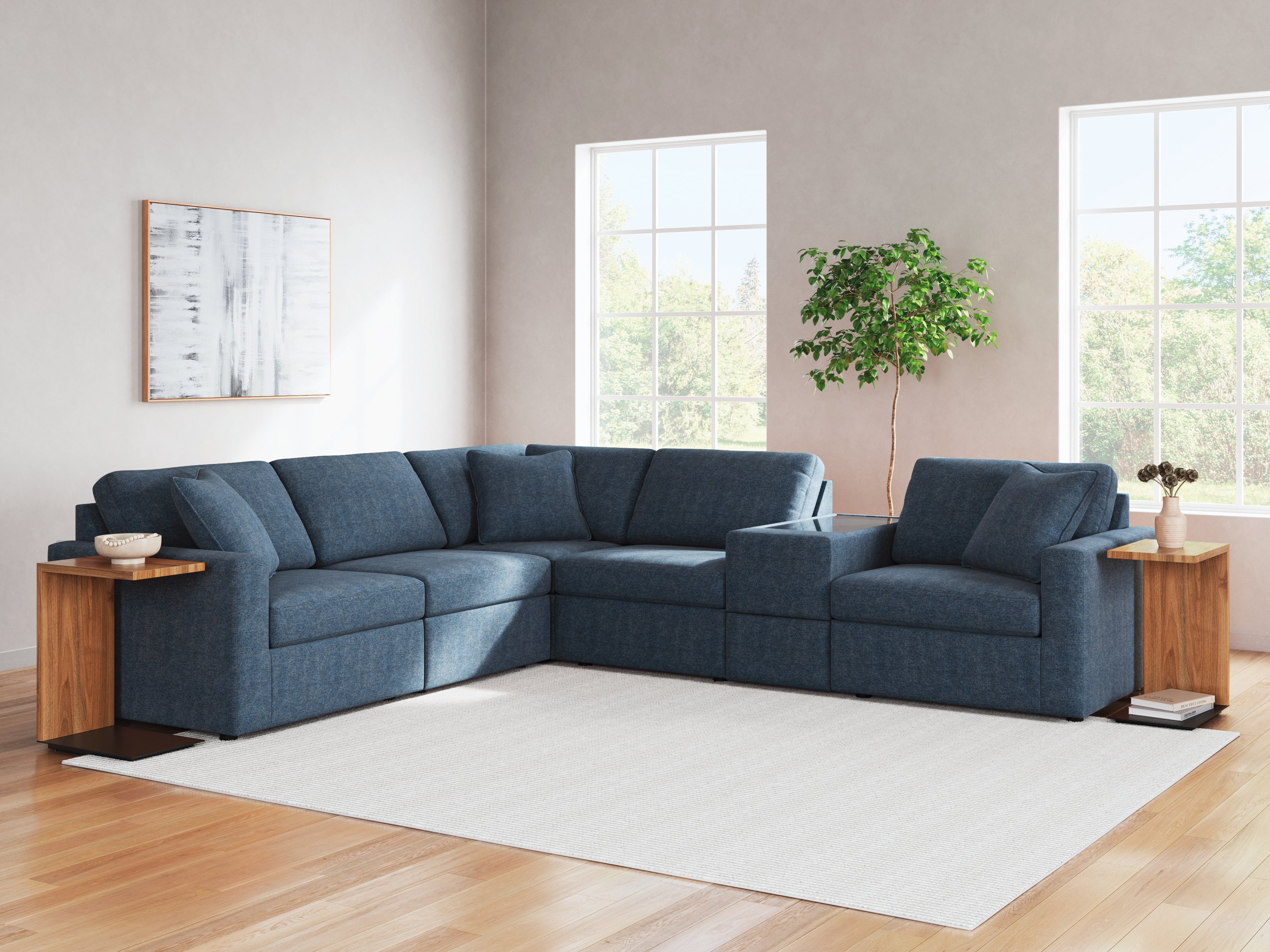 Best Furniture Outlet - Ashley Furniture - Modmax Sectional - RAF 6-Piece Sectional / Ink - 92101S7
