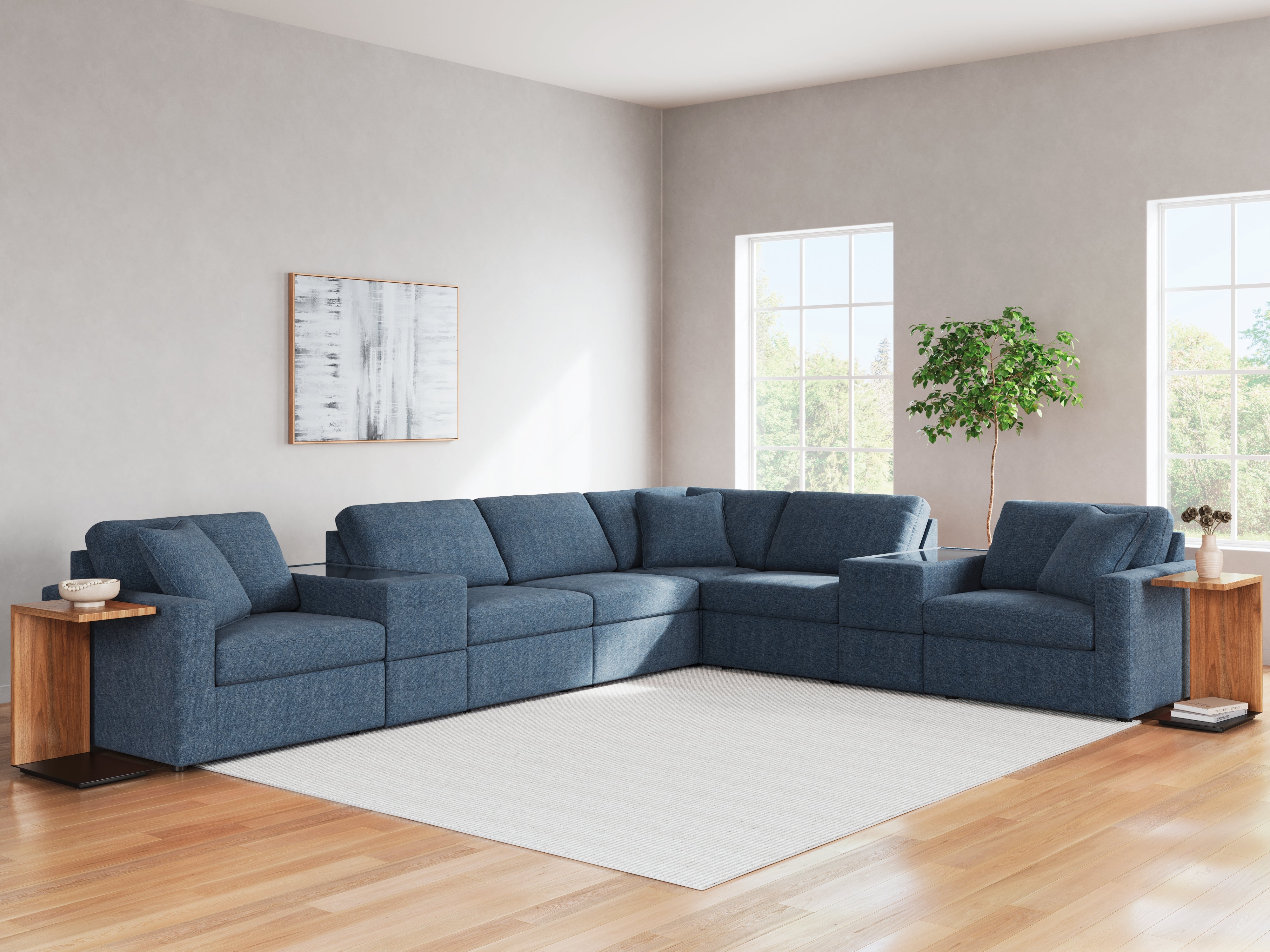 Best Furniture Outlet - Ashley Furniture - Modmax Sectional - RAF 8-Piece Sectional / Ink - 92101S11