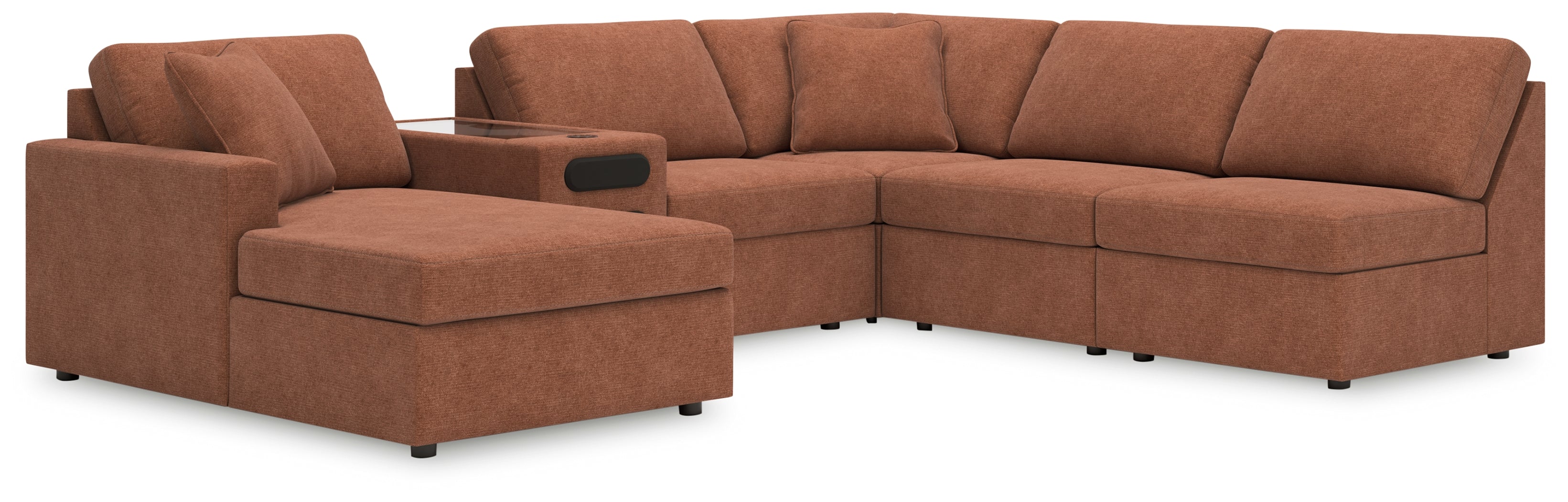 Best Furniture Outlet - Ashley Furniture - Modmax Sectional - RAF 6-Piece Sectional with Chaise / Spice - 92102S24