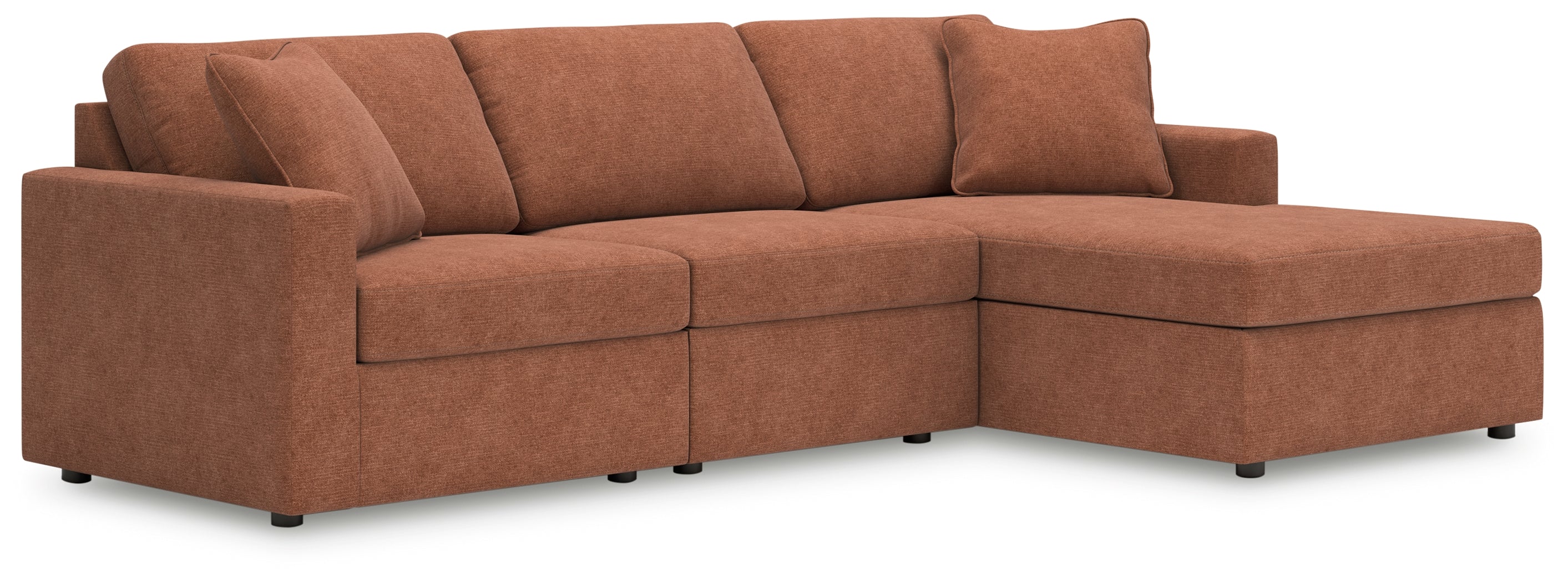 Best Furniture Outlet - Ashley Furniture - Modmax Sectional - RAF 3-Piece Sectional with Chaise / Spice - 92102S18