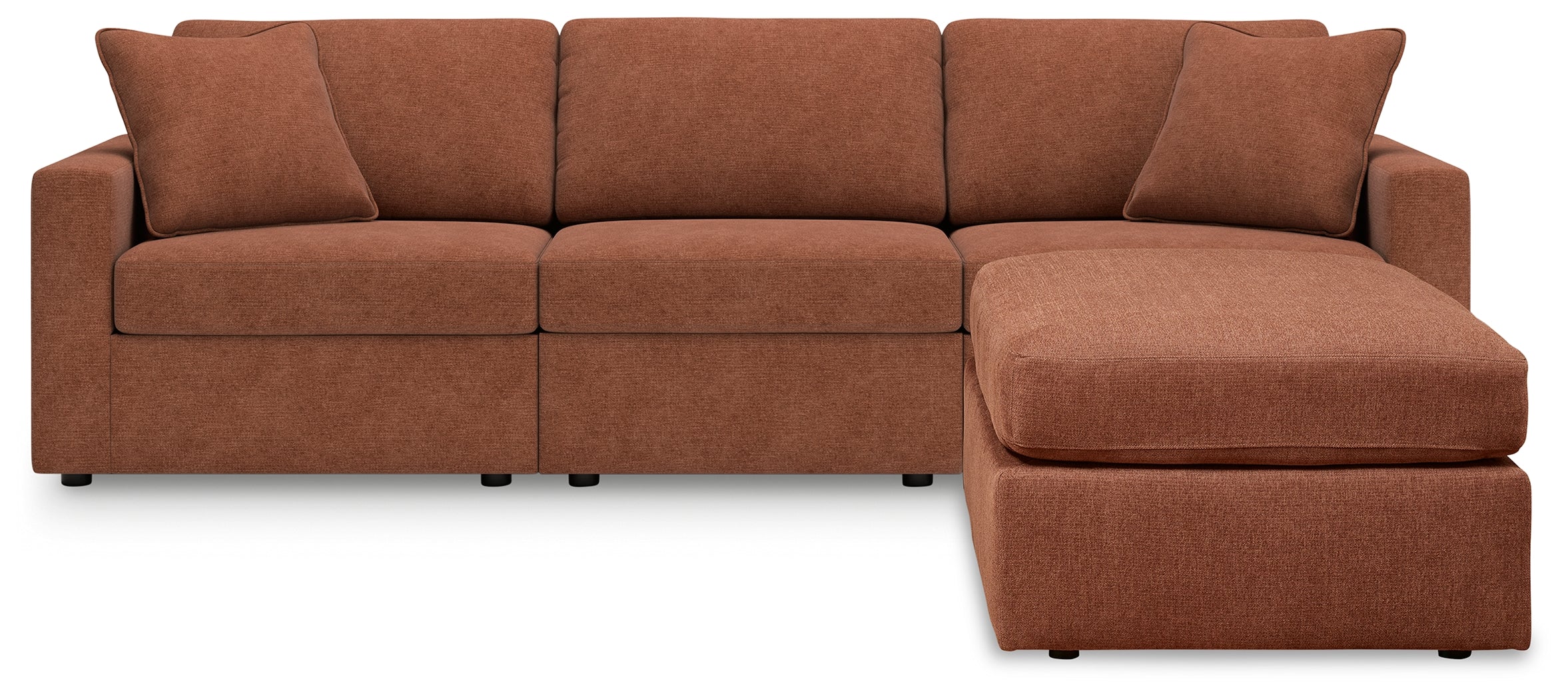 Best Furniture Outlet - Ashley Furniture - Modmax 3-Piece Sectional and Ottoman - 3-Piece Sectional and Ottoman / Spice - 92102U4
