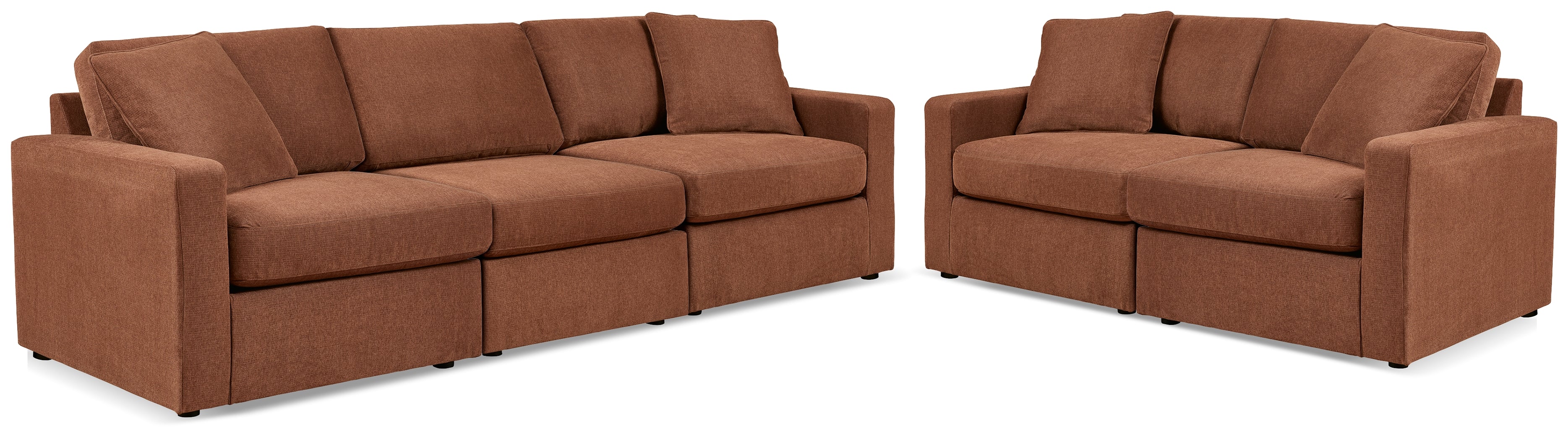 Best Furniture Outlet - Ashley Furniture - Modmax 3-Piece Sectional Sofa and 2-Piece Sectional Loveseat - 3-Piece Sectional Sofa and 2-Piece Sectional Loveseat / Spice - 92102U20