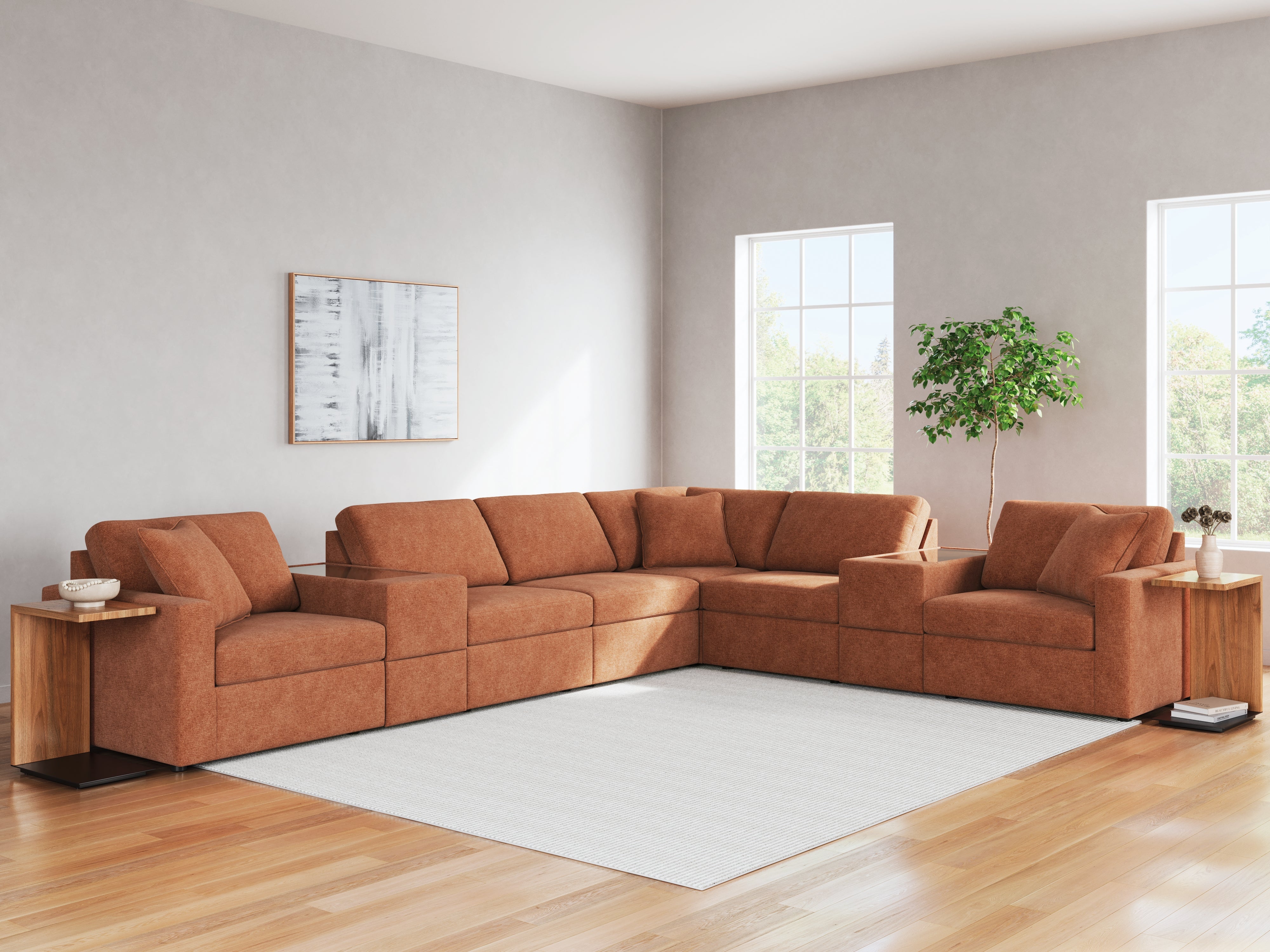 Best Furniture Outlet - Ashley Furniture - Modmax Sectional - RAF 8-Piece Sectional / Spice - 92102S11