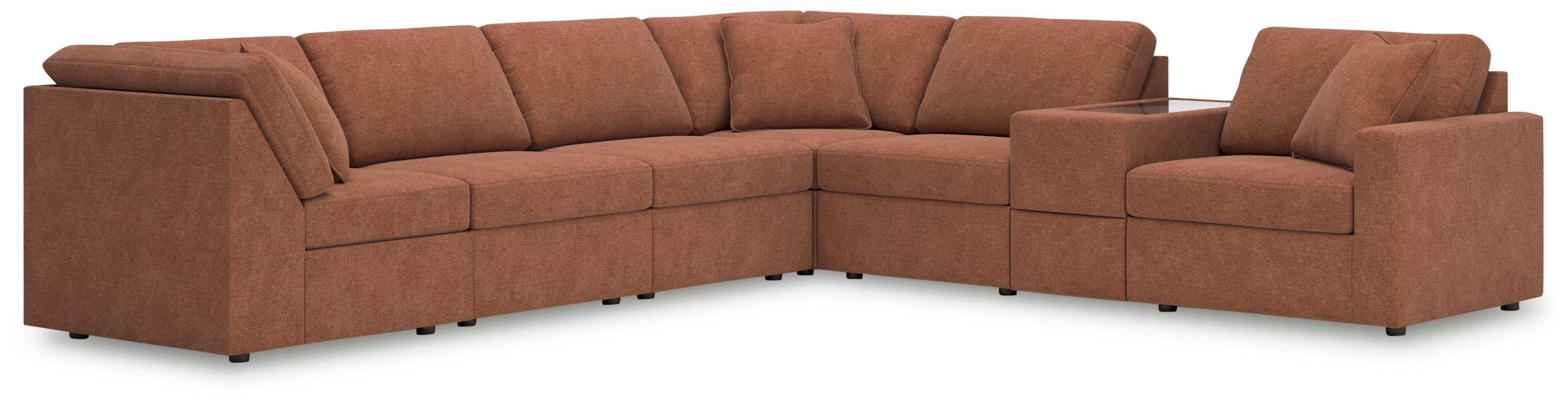 Best Furniture Outlet - Ashley Furniture - Modmax Sectional - RAF 7-Piece Sectional / Spice - 92102S33