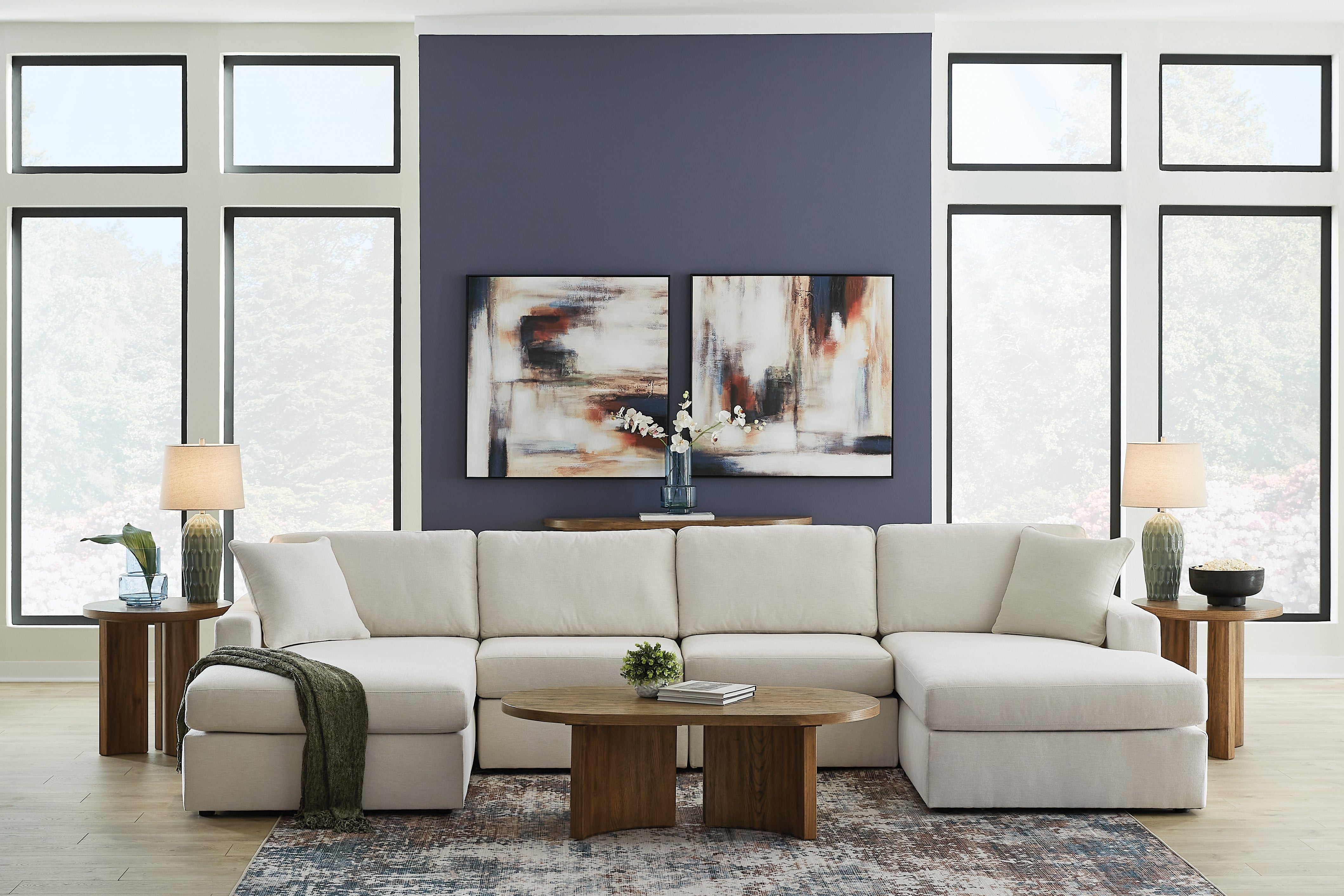 Best Furniture Outlet - Ashley Furniture - Modmax Sectional - RAF 4-Piece Sectional with Chaise / Oyster - 92103S19