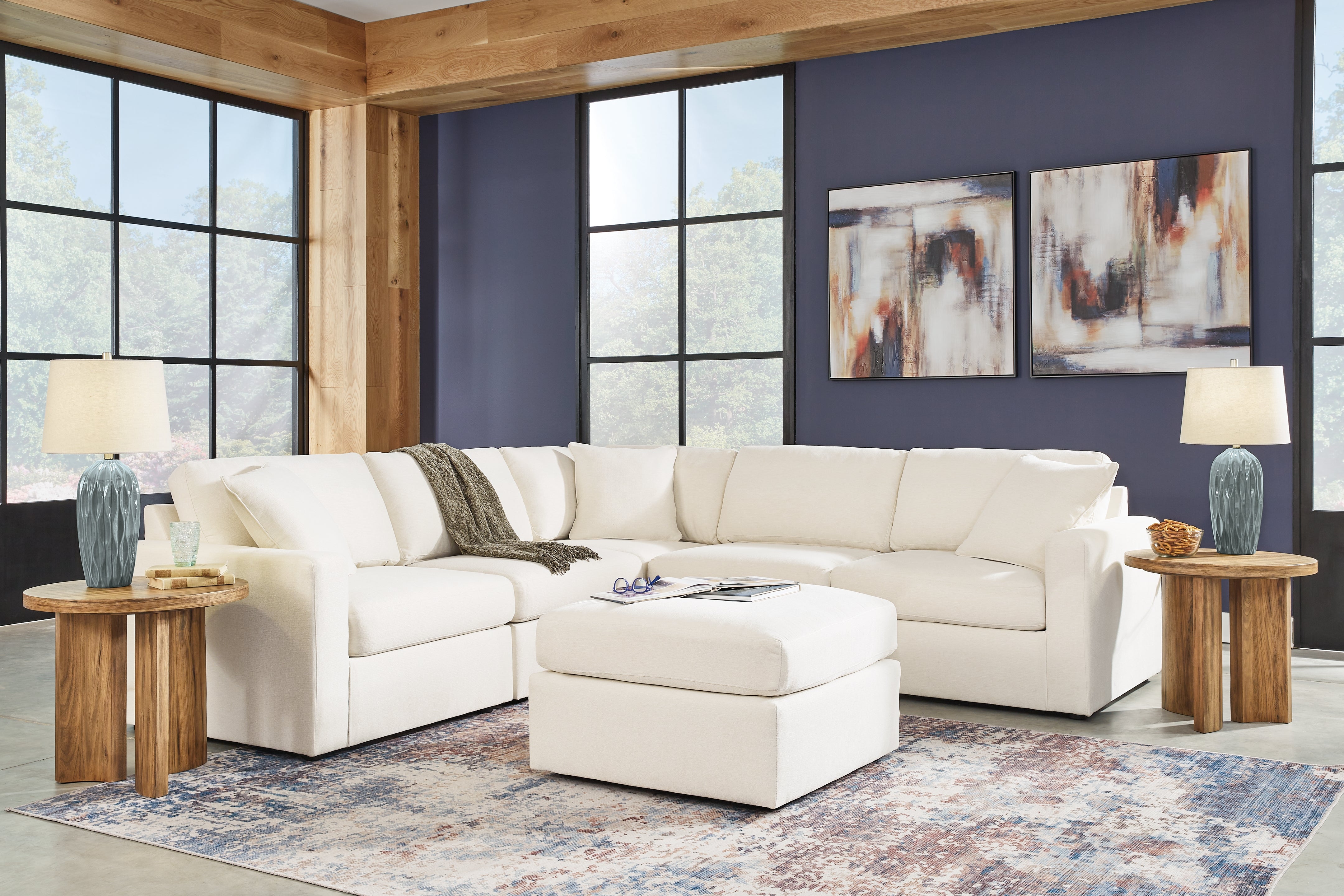 Best Furniture Outlet - Ashley Furniture - Modmax 5-Piece Sectional and Ottoman - 5-Piece Sectional and Ottoman / Oyster - 92103U14