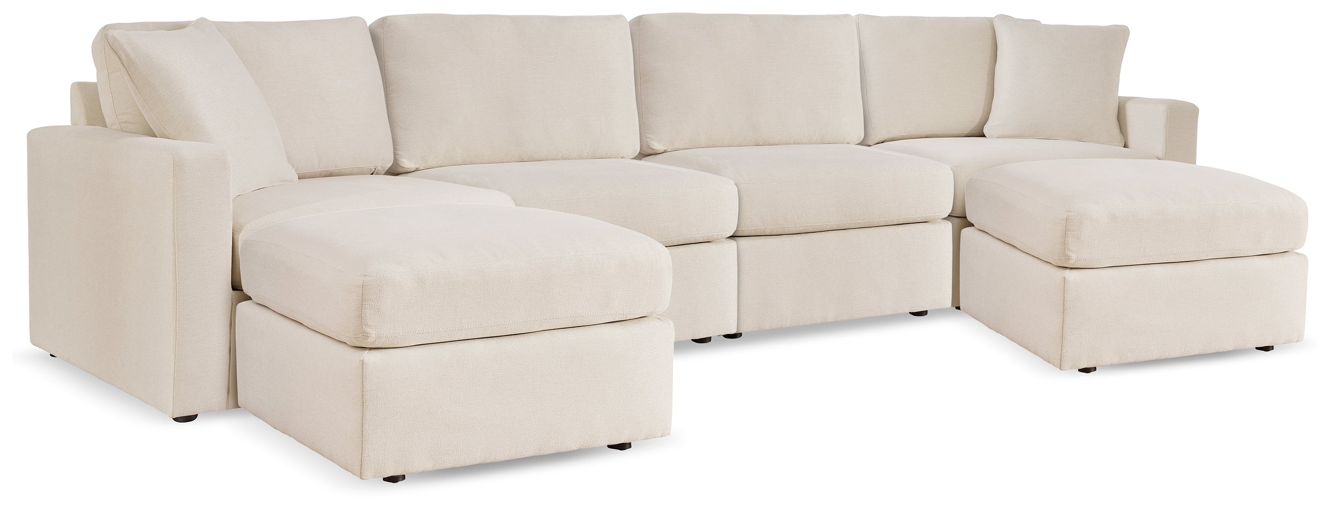 Best Furniture Outlet - Ashley Furniture - Modmax 4-Piece Sectional and 2 Ottomans - 4-Piece Sectional and 2 Ottomans / Oyster - 92103U1
