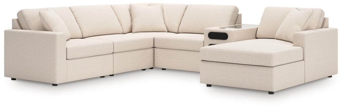 Best Furniture Outlet - Ashley Furniture - Modmax 6-Piece Sectional with Audio System and Chaise - RAF 6-Piece Sectional with Audio System and Chaise - 92103S51