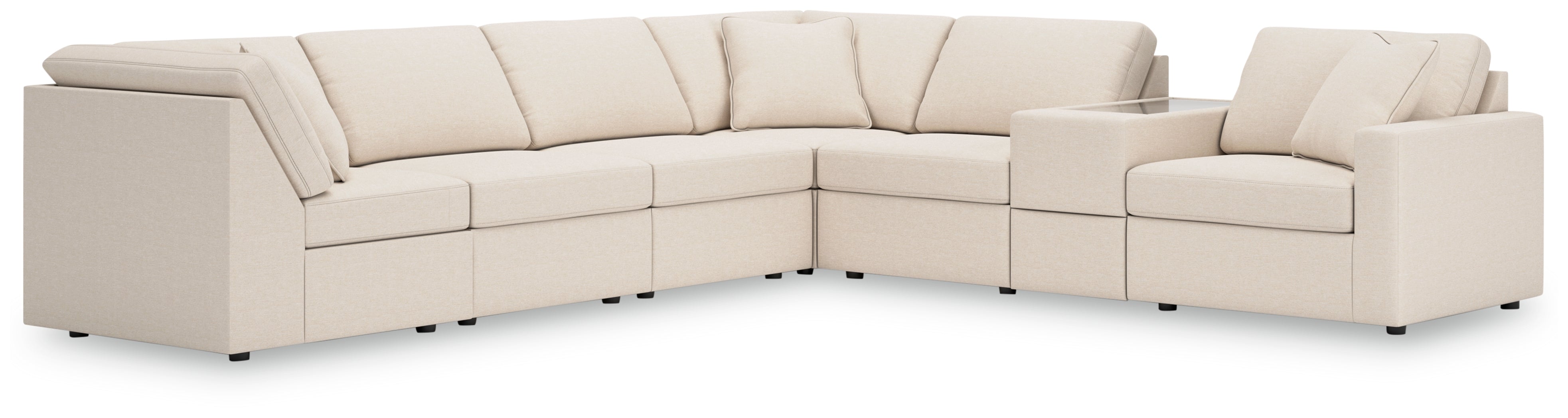 Best Furniture Outlet - Ashley Furniture - Modmax Sectional - 7-Piece Sectional with Storage Console / Oyster - 92103S32