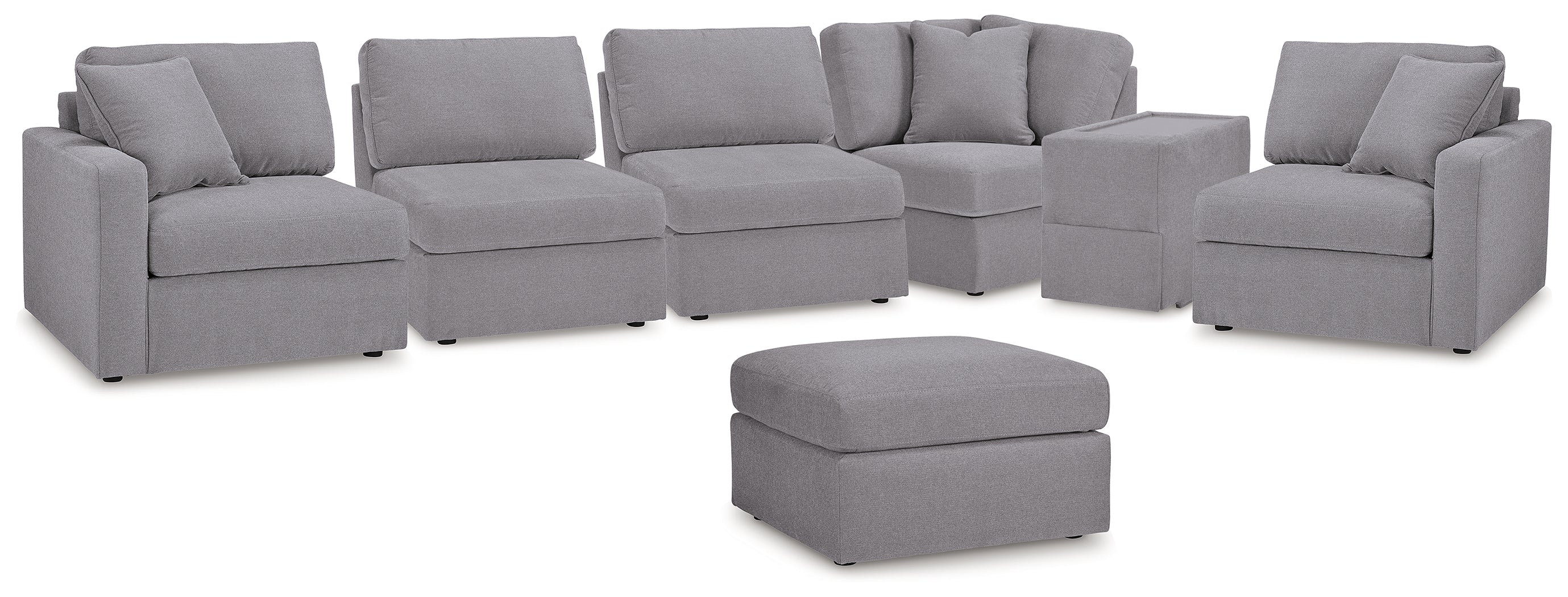 Best Furniture Outlet - Ashley Furniture - Modmax 6-Piece Sectional and Ottoman - 6-Piece Sectional and Ottoman / Granite - 92104U16