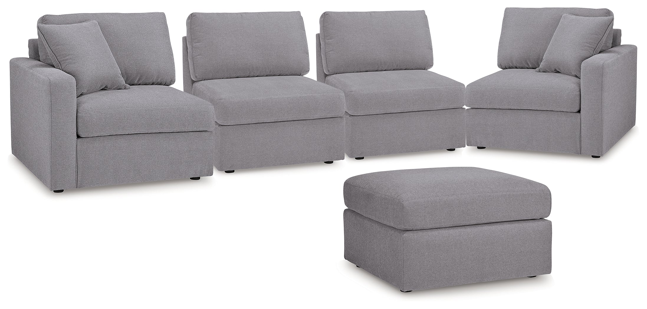 Best Furniture Outlet - Ashley Furniture - Modmax 4-Piece Sectional and Ottoman - 4-Piece Sectional and Ottoman / Granite - 92104U2