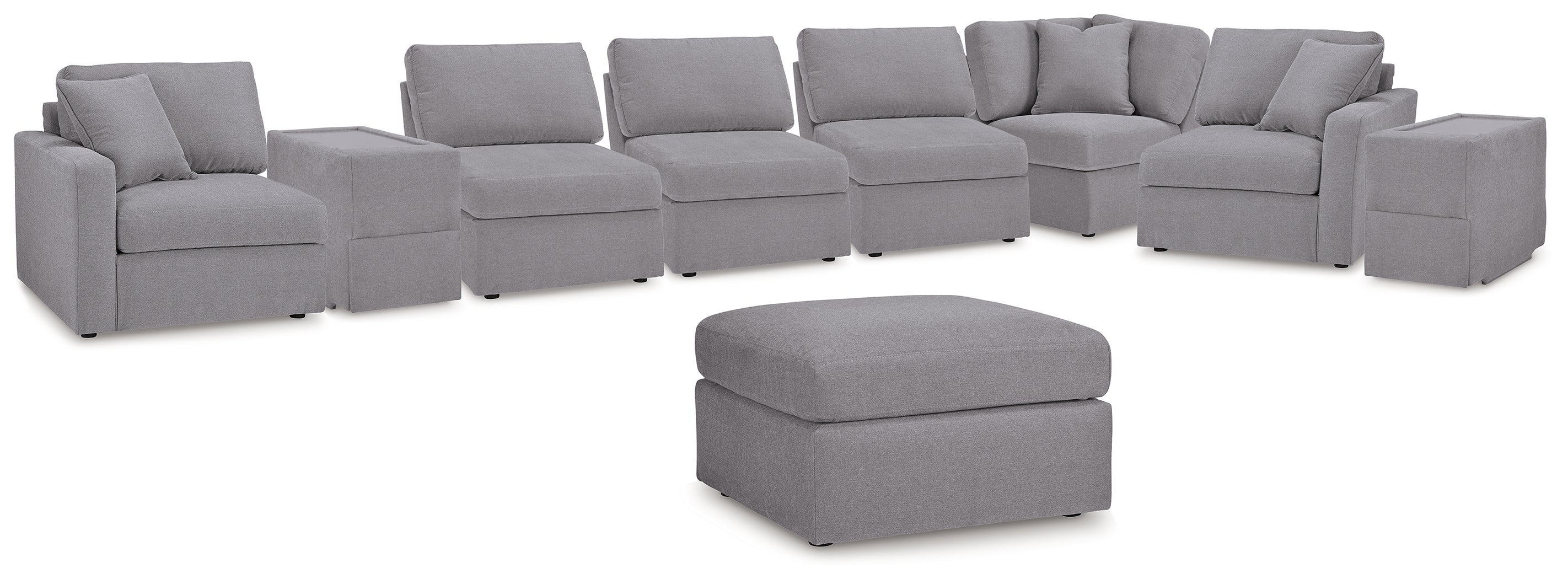 Best Furniture Outlet - Ashley Furniture - Modmax 8-Piece Sectional and Ottoman - 8-Piece Sectional and Ottoman / Granite - 92104U3