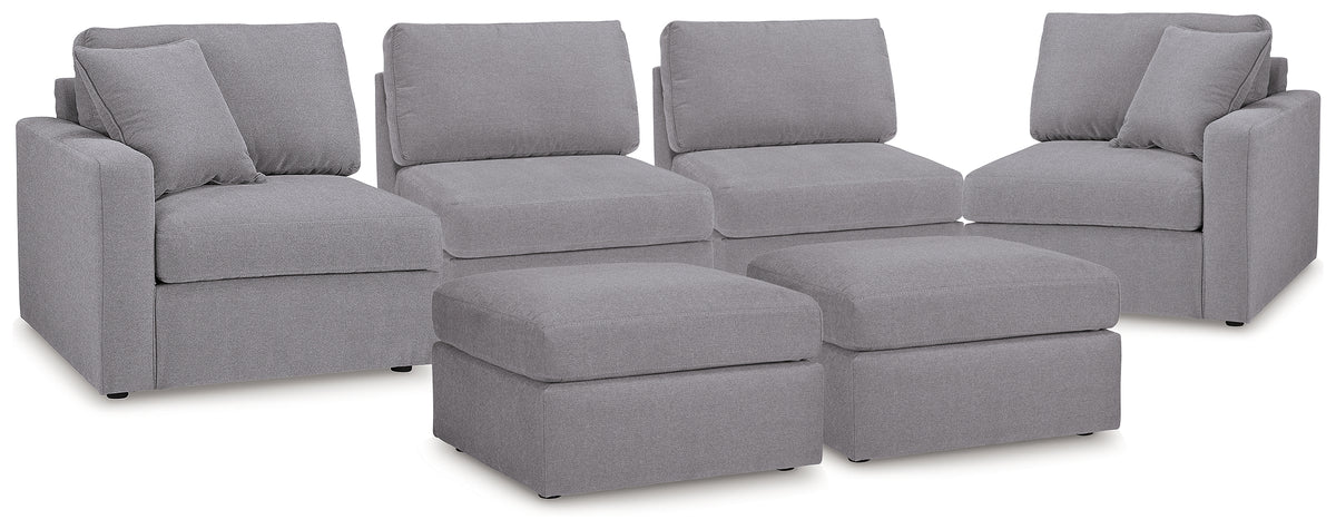 Best Furniture Outlet - Ashley Furniture - Modmax 4-Piece Sectional and 2 Ottomans - 4-Piece Sectional and 2 Ottomans - 92104U1