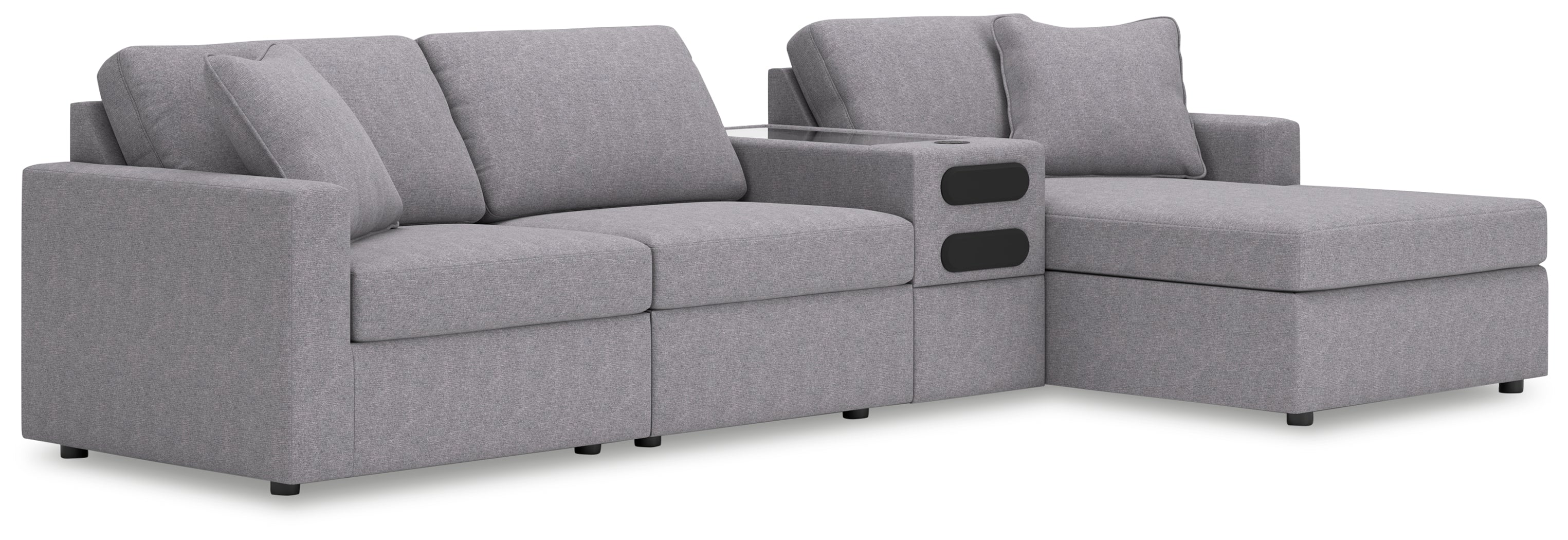Best Furniture Outlet - Ashley Furniture - Modmax Sectional - RAF 4-Piece Sectional with Chaise / Granite - 92104S37