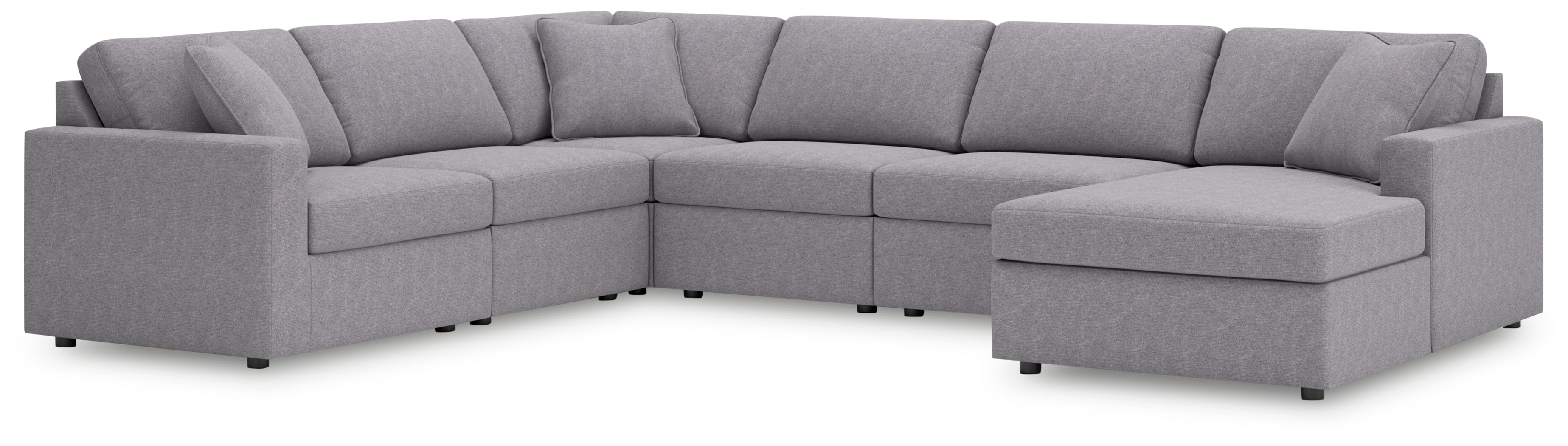 Best Furniture Outlet - Ashley Furniture - Modmax Sectional - RAF 6-Piece Sectional with Chaise / Granite - 92104S46