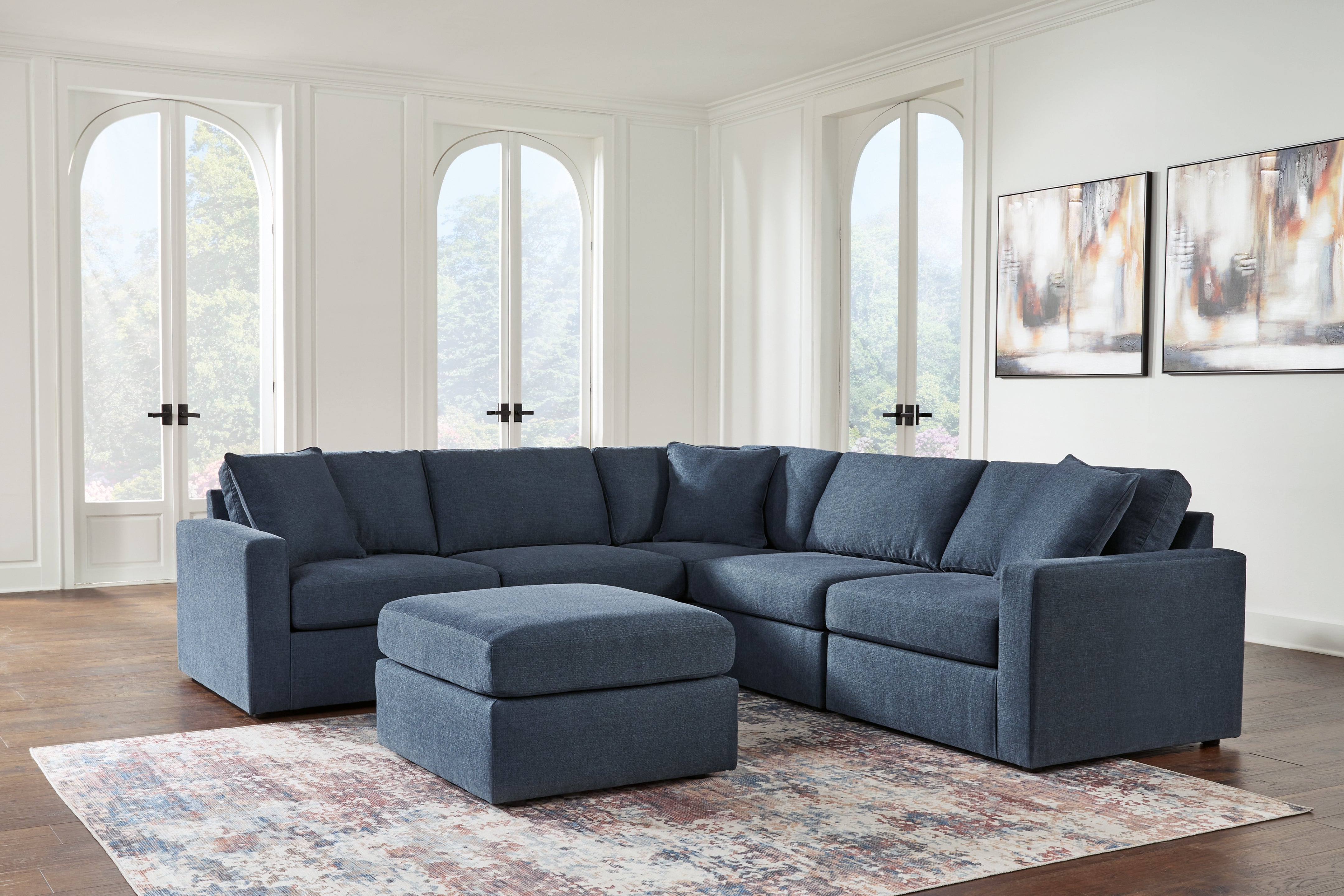 Best Furniture Outlet - Ashley Furniture - Modmax 5-Piece Sectional and Ottoman - 5-Piece Sectional and Ottoman / Ink - 92121U14