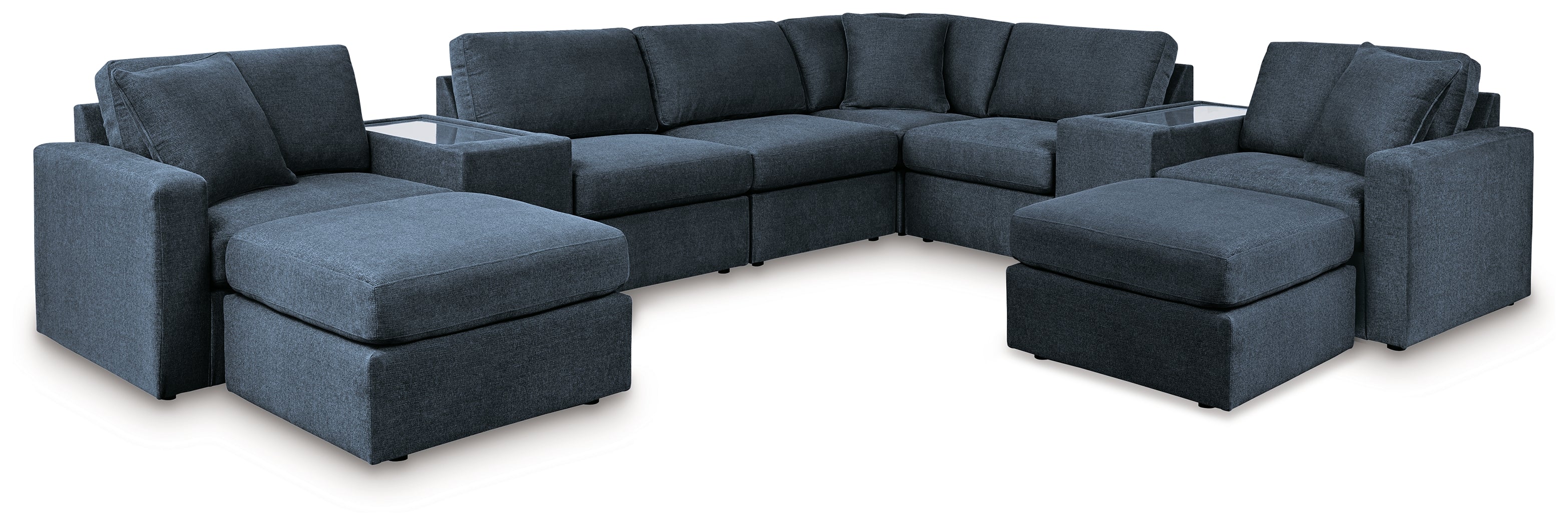 Best Furniture Outlet - Ashley Furniture - Modmax 6-Piece Sectional and 2 Ottomans - 6-Piece Sectional and 2 Ottomans / Ink - 92121U5