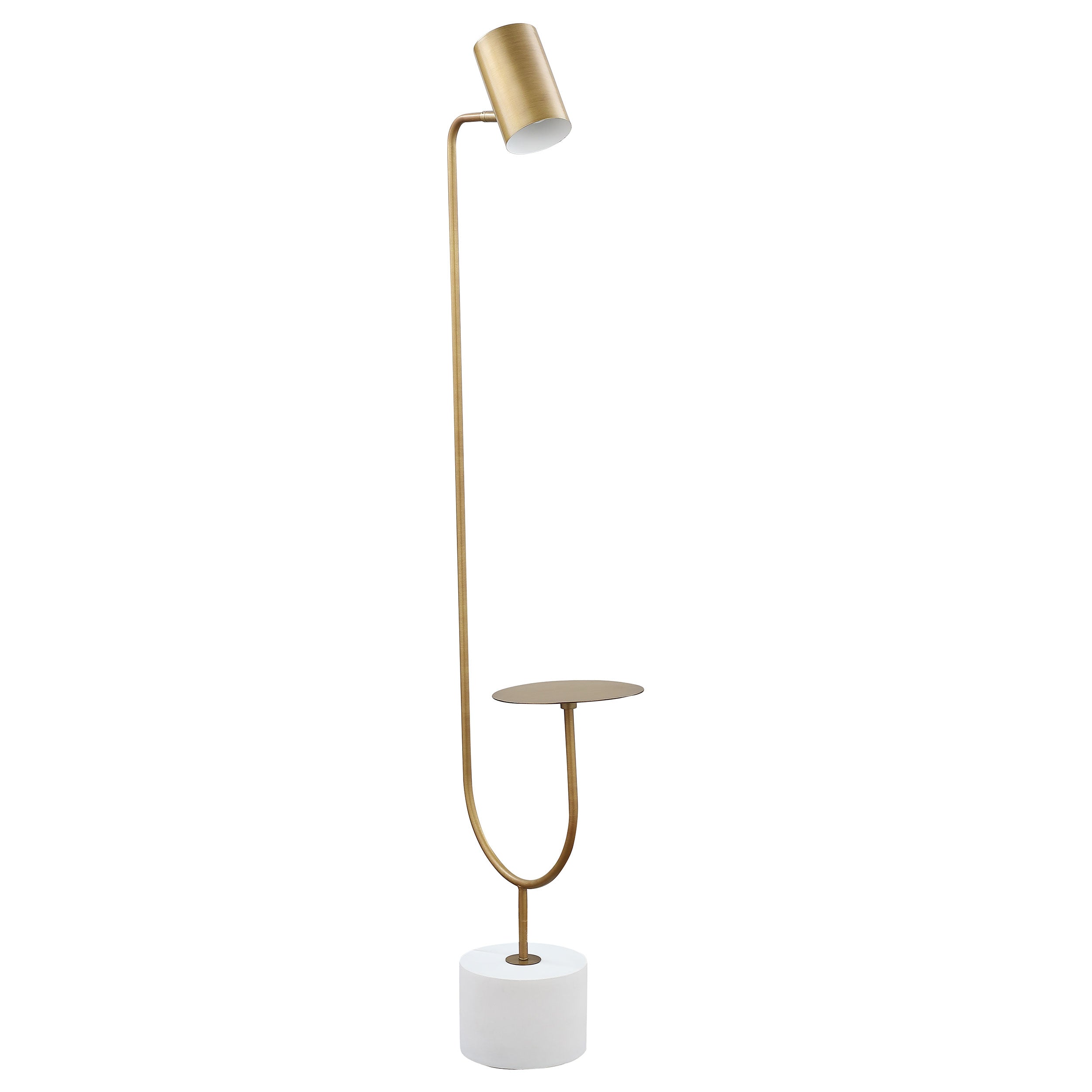 Best Furniture Outlet - Coaster - Jodie 55-inch Adjustable Floor Lamp Side Table Antique Brass - 923309