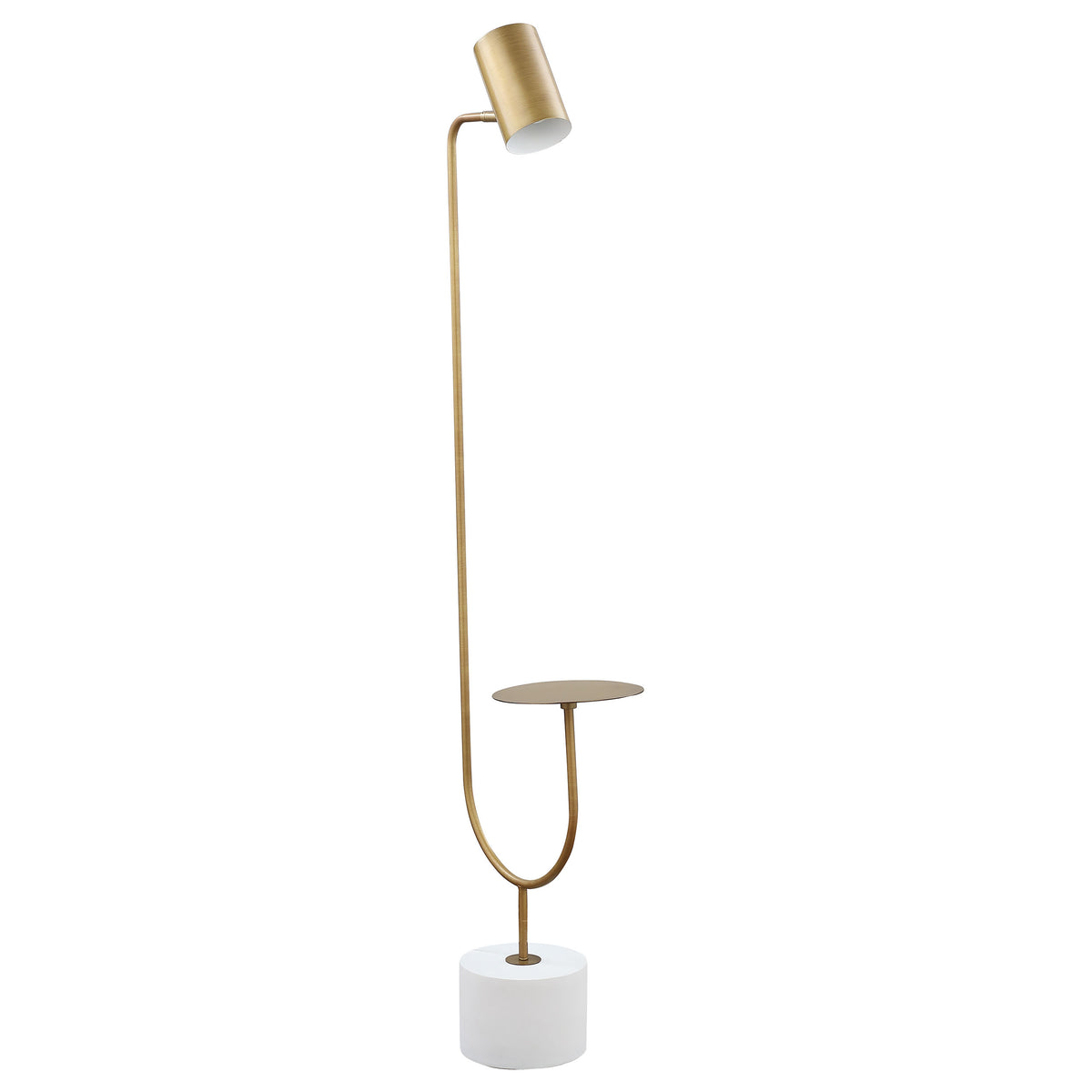 Best Furniture Outlet - Coaster - Jodie 55-inch Adjustable Floor Lamp Side Table Antique Brass - 923309