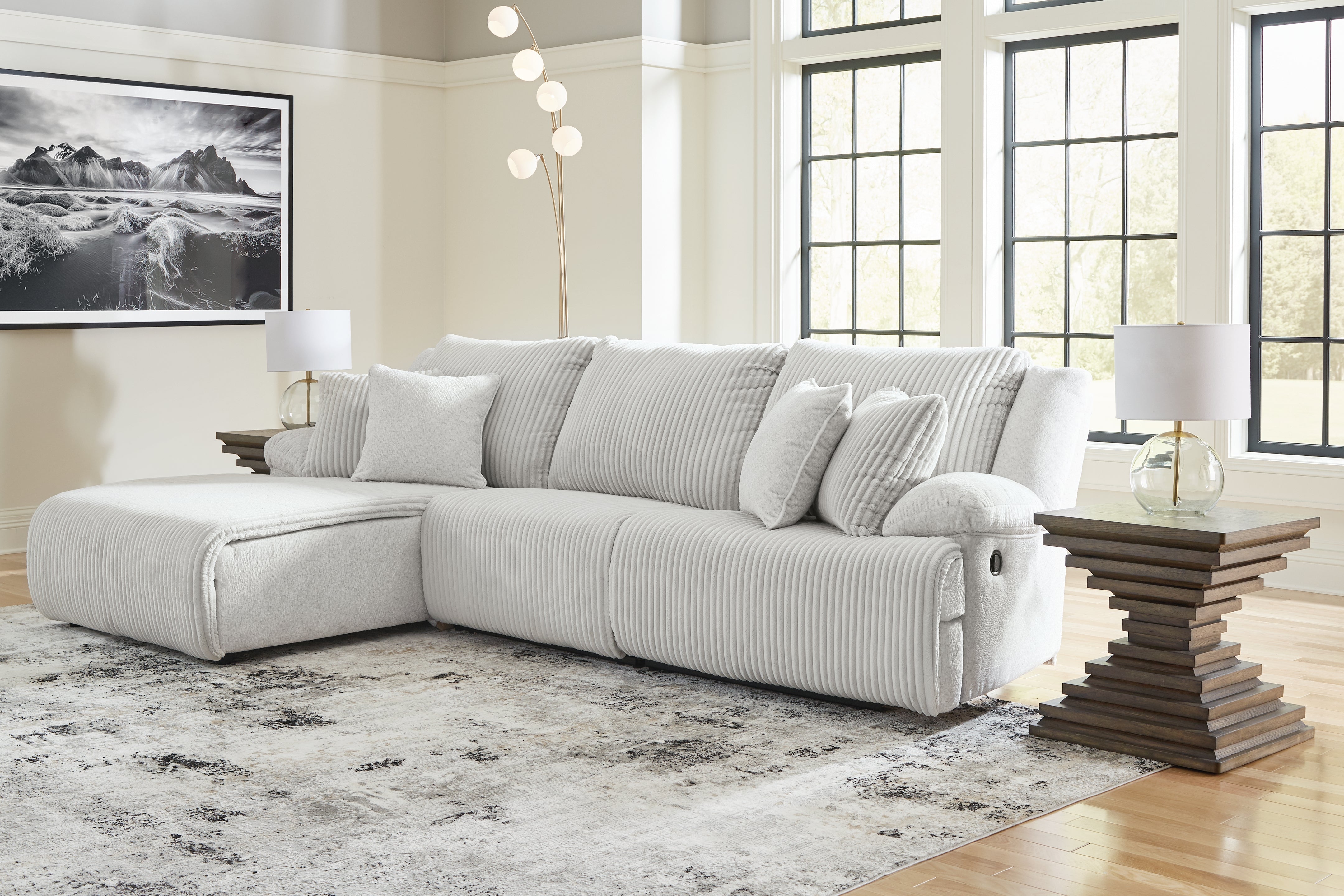 Best Furniture Outlet - Ashley Furniture - Top Tier Sectional - 3-Piece Sectional Sofa Chaise / Alloy - 92706S7
