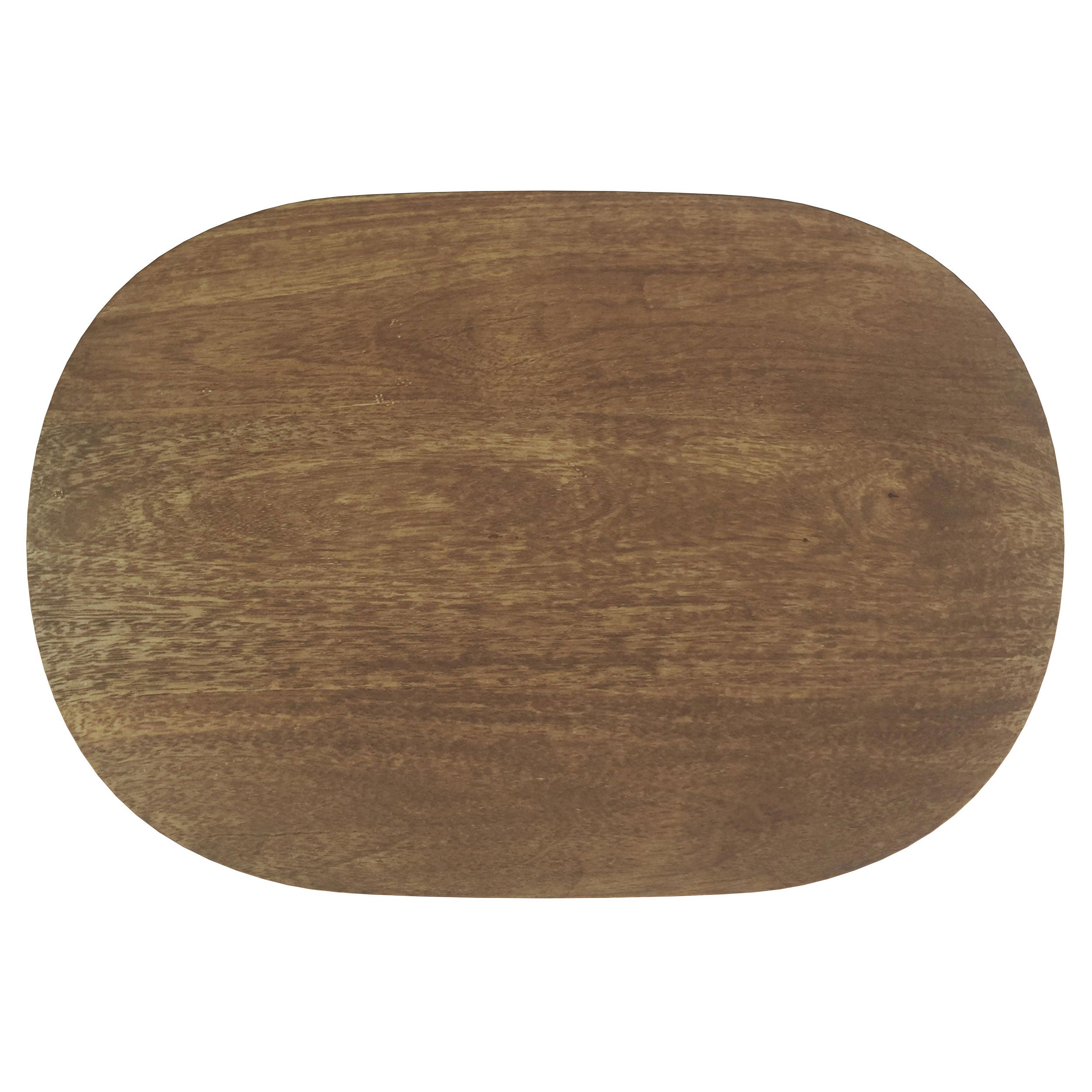 Fletcher Oval Solid Mango Wood Accent Side Table Brown