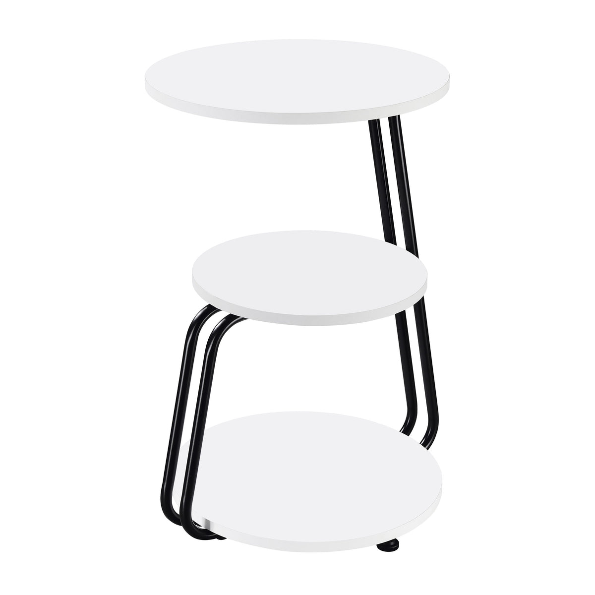 Best Furniture Outlet - Coaster - Hilly 3-tier Round Accent Side Table White and Black - 930071