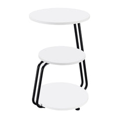 Best Furniture Outlet - Coaster - Hilly 3-tier Round Accent Side Table White and Black - 930071