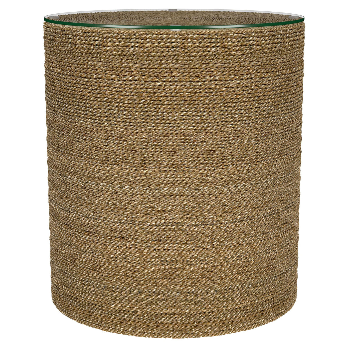 Best Furniture Outlet - Coaster - Halden Round Woven Seagrass Accent Side Table Light Brown - 930270