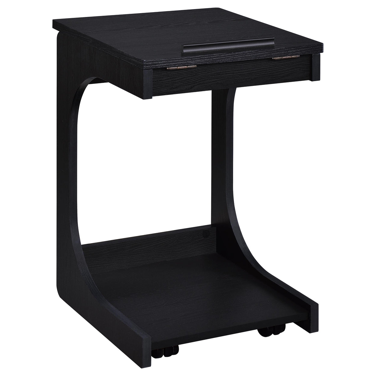 Best Furniture Outlet - Coaster - Ralston C-Shaped Lift-Top Sofa Side Table With Casters Black - 930290