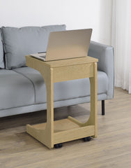 Ralston C-Shaped Lift-Top Sofa Side Table With Casters Light Oak
