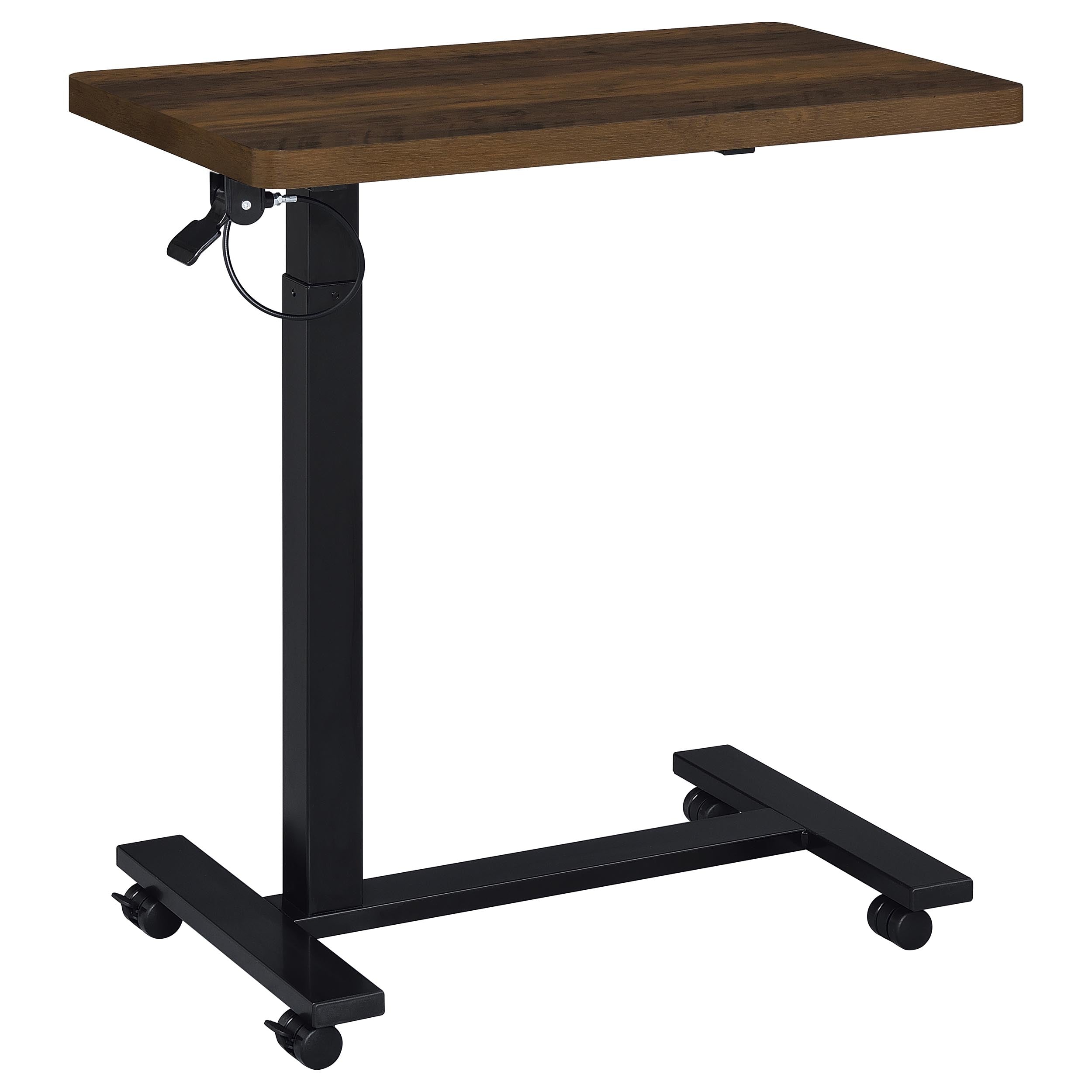 Best Furniture Outlet - Coaster - Westpark Pneumatic Adjustable C-Shape Side Table with Casters Dark Pine - 930302