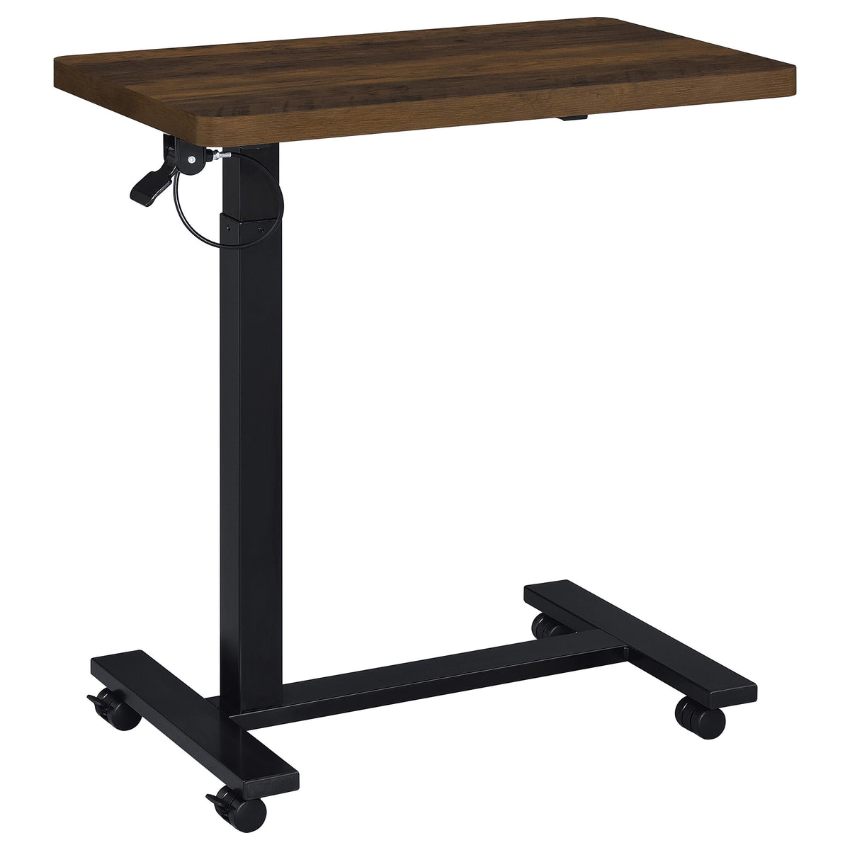 Best Furniture Outlet - Coaster - Westpark Pneumatic Adjustable C-Shape Side Table with Casters Dark Pine - 930302