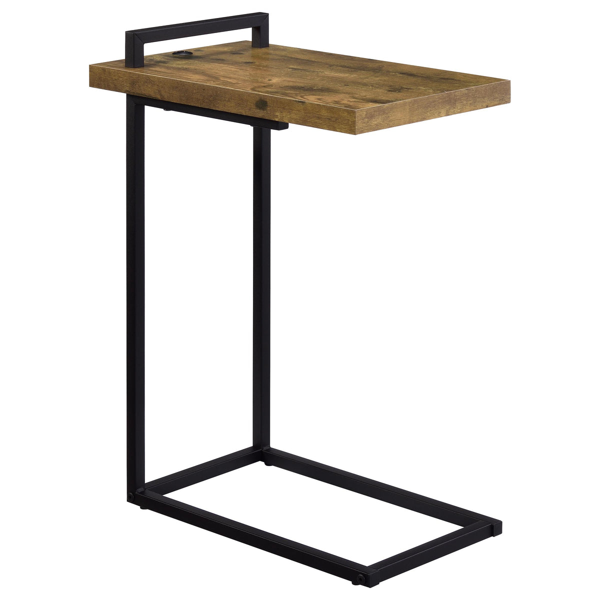 Best Furniture Outlet - Coaster - Maxwell C-shaped Side Table USB Charging Rustic Nutmeg - 931124