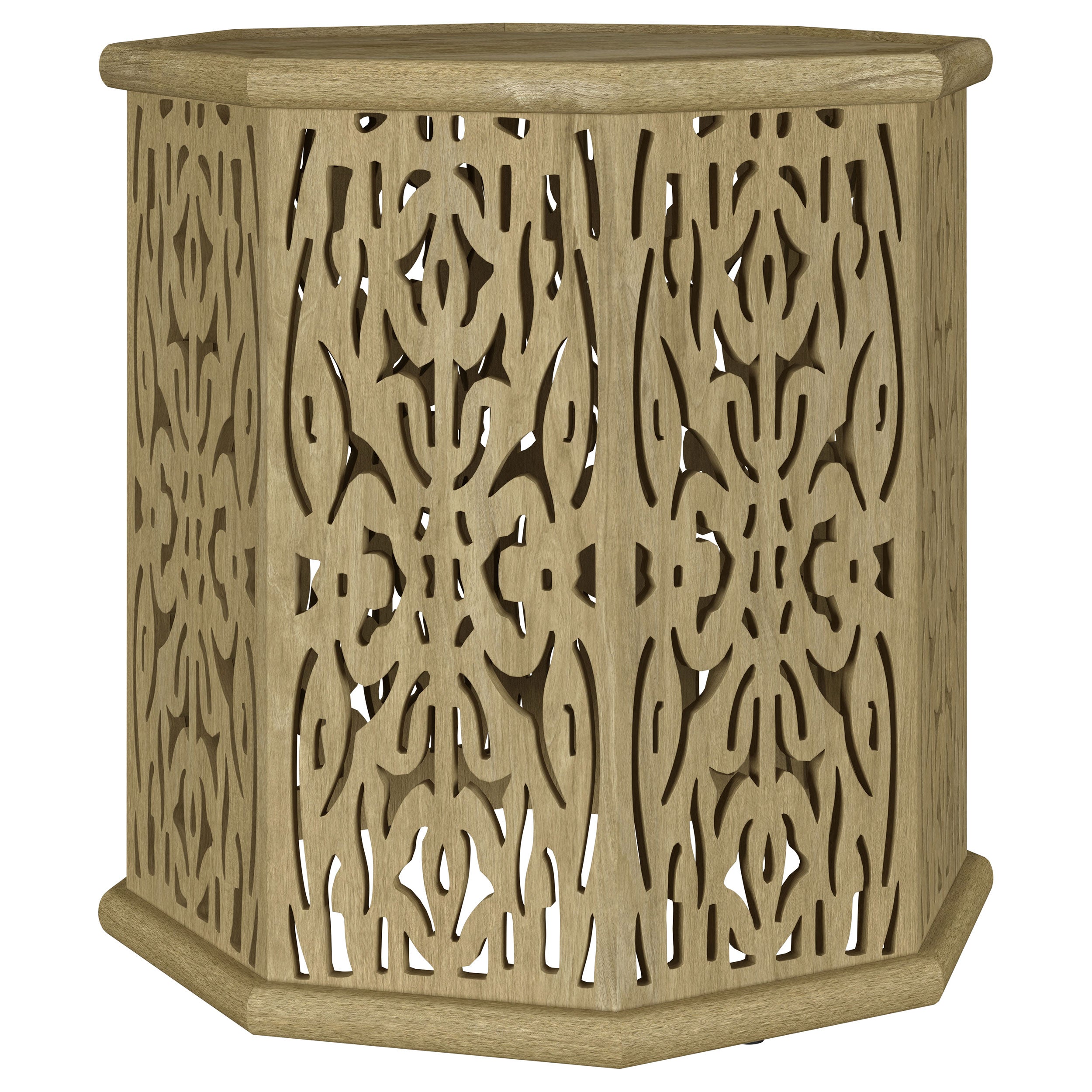 Best Furniture Outlet - Coaster - Torres Octagonal Solid Mango Wood Side Table Natural Brown - 931148