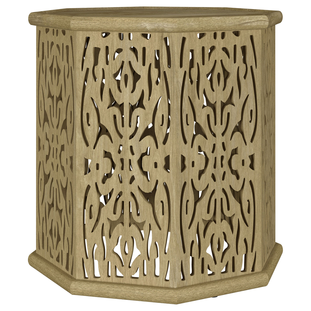 Best Furniture Outlet - Coaster - Torres Octagonal Solid Mango Wood Side Table Natural Brown - 931148