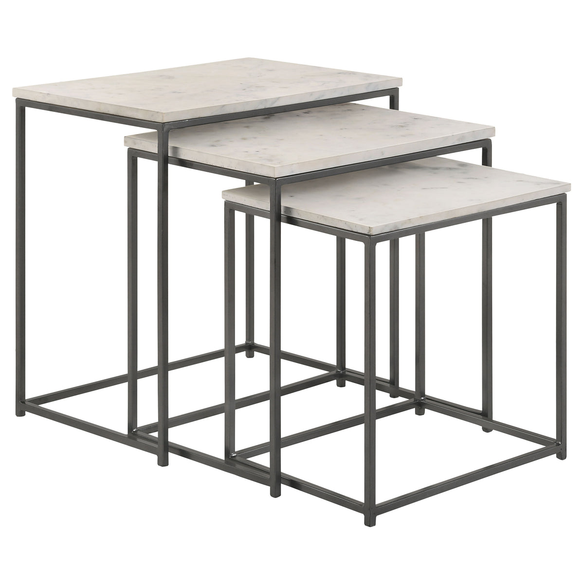Best Furniture Outlet - Coaster - Medora 3-piece Marble Top Nesting Table Set White - 936016