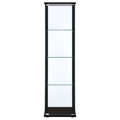 Cyclamen 4-shelf Clear Glass Curio Display Cabinet Black