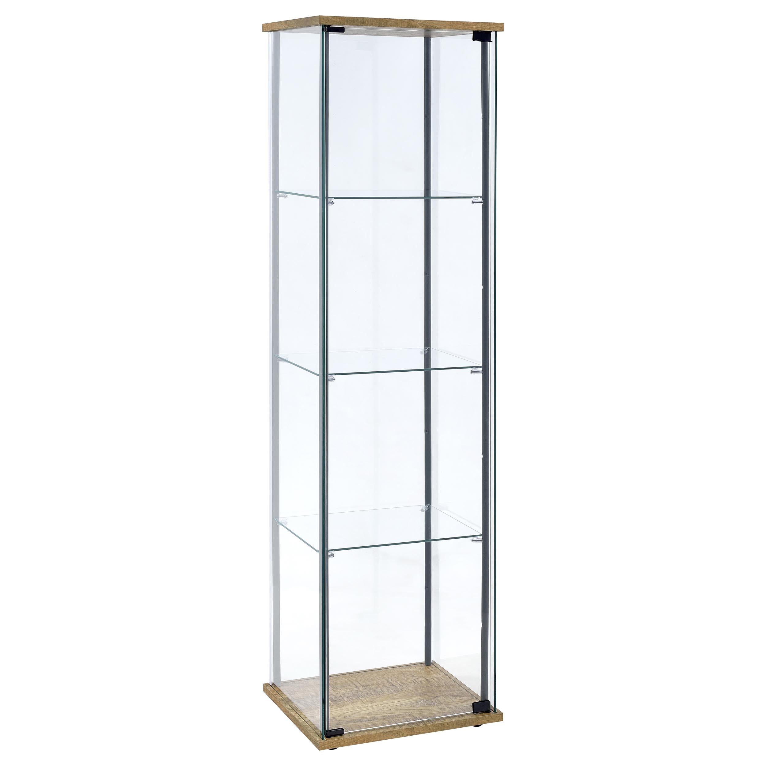 Best Furniture Outlet - Coaster - Bellatrix 3-shelf Clear Glass Curio Cabinet Mango - 950172MGO