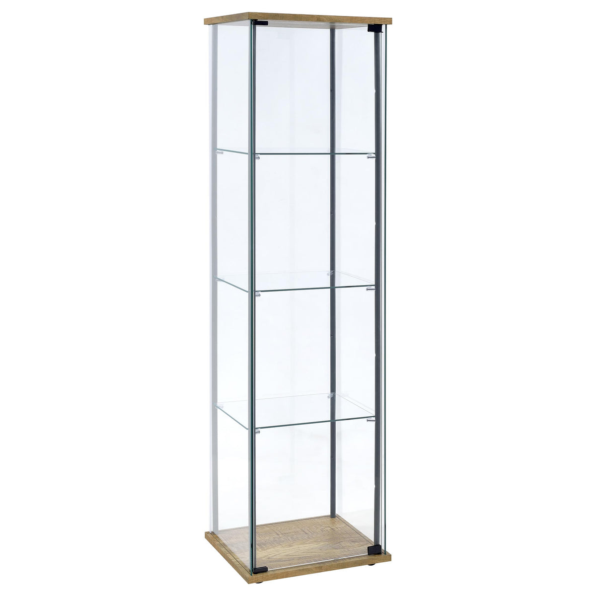 Best Furniture Outlet - Coaster - Bellatrix 3-shelf Clear Glass Curio Cabinet Mango - 950172MGO